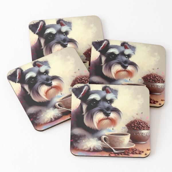 Item preview, Mini Schnauzer Drinking Coffee: “Mini Schnauzer Mocha” designed and sold by The Coffee Critters.