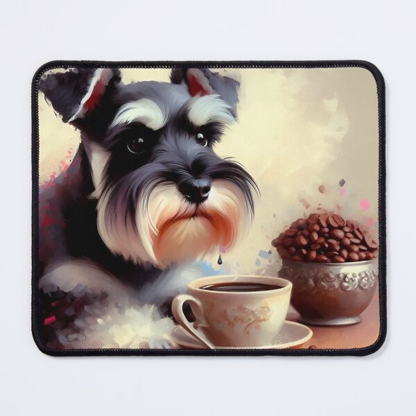 Item preview, Mini Schnauzer Drinking Coffee: “Mini Schnauzer Mocha” designed and sold by The Coffee Critters.