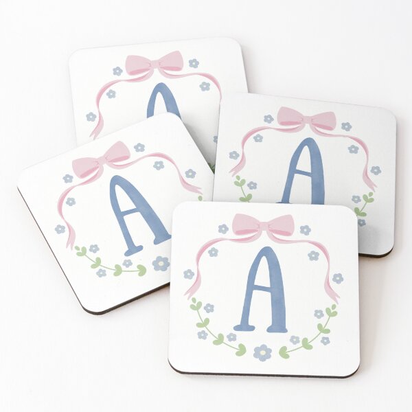 Item preview, A Initial Flowers and Bows Watercolour Wreath designed and sold by winterpumpkin.