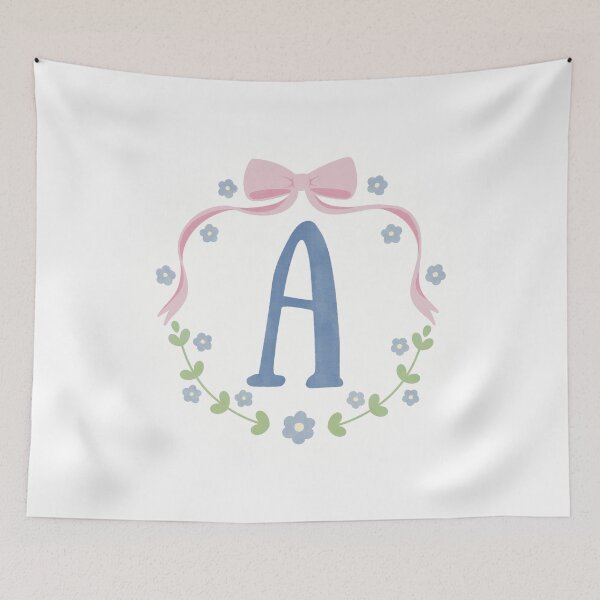 Item preview, A Initial Flowers and Bows Watercolour Wreath designed and sold by winterpumpkin.