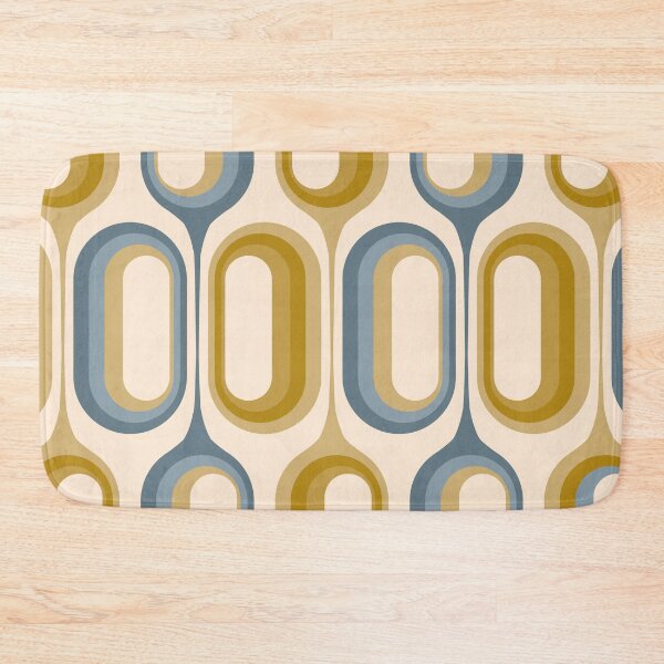 Item preview, Mid Century Modern Retro 70s - Mustard Gold and Dusty Blue designed and sold by JMgraphic.