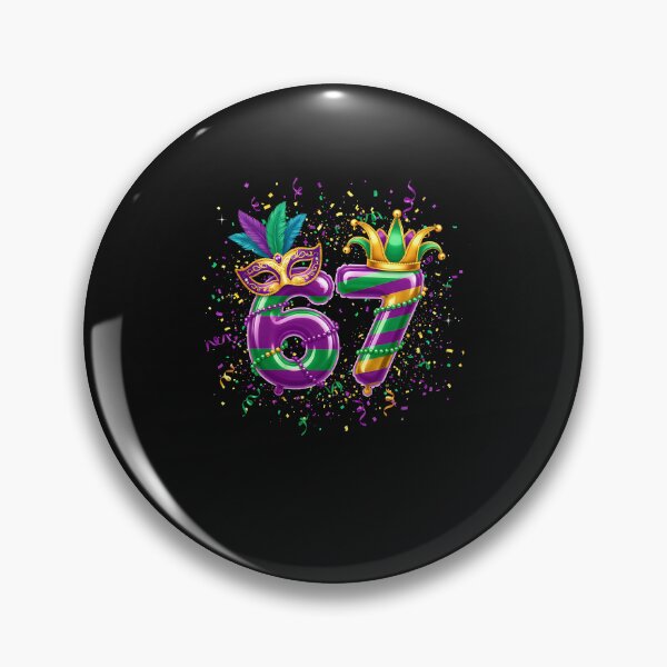 Item preview, Fun Festive 67 Mardi Gras Party Balloons Beads Mask 67 Meme designed and sold by Intomindfood.