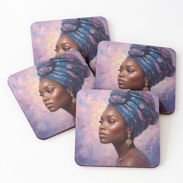 Item preview, Sacred Feminine – Spiritual Black Girl Purple Background designed and sold by mommie4444.