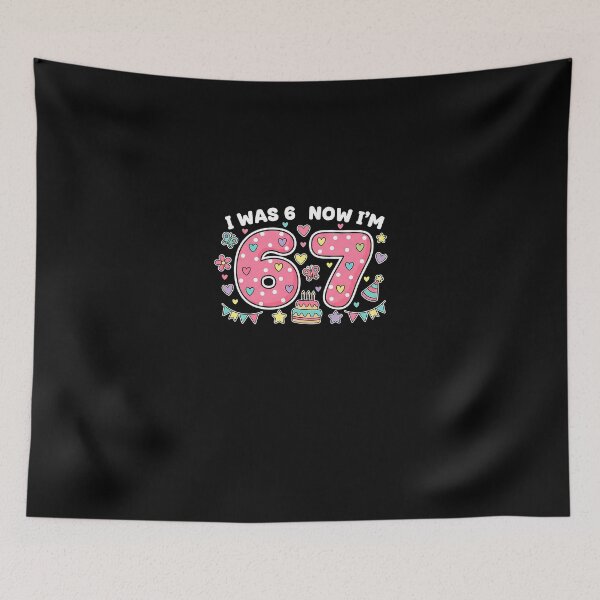 Item preview, 7 Year Old Birthday I was 6 Now I'm 7 67 Meme Girls Kids designed and sold by Intomindfood.