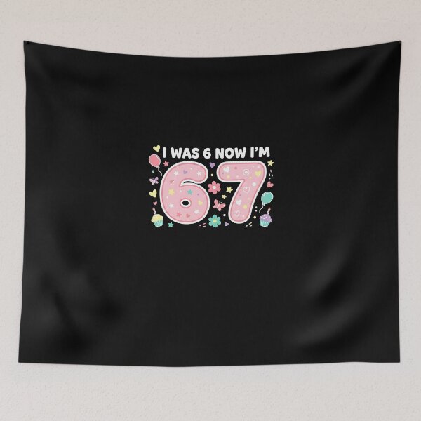 Item preview, 7 Year Old Birthday I was 6 Now I'm 7 67 Meme Girls Kids  designed and sold by Intomindfood.