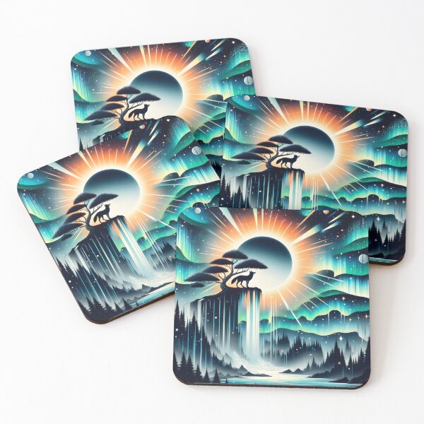 Item preview, Aurora Borealis Eclipse and Fox, Ai Generated Art   designed and sold by ACC .