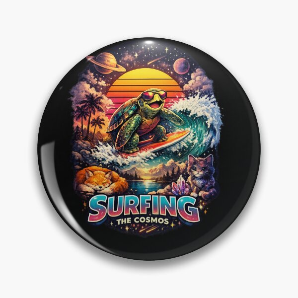 Item preview, Surfing the Cosmos – Retro Space Surf Vibes designed and sold by Cozybysophie.