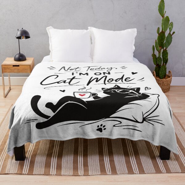 Item preview, Funny Lazy Cat With Coffee – Not Today I'm On Cat Mode | Cute Introvert Cat Lover Gift designed and sold by MonNoir.
