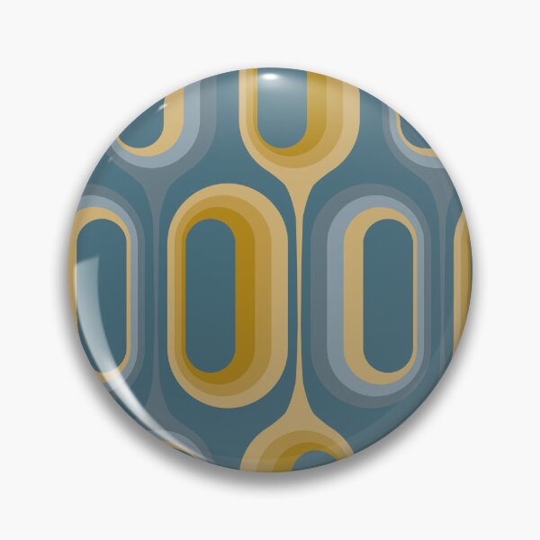 Item preview, Mid Century Modern Retro 70s - Dusty Blue and Mustard Green designed and sold by JMgraphic.