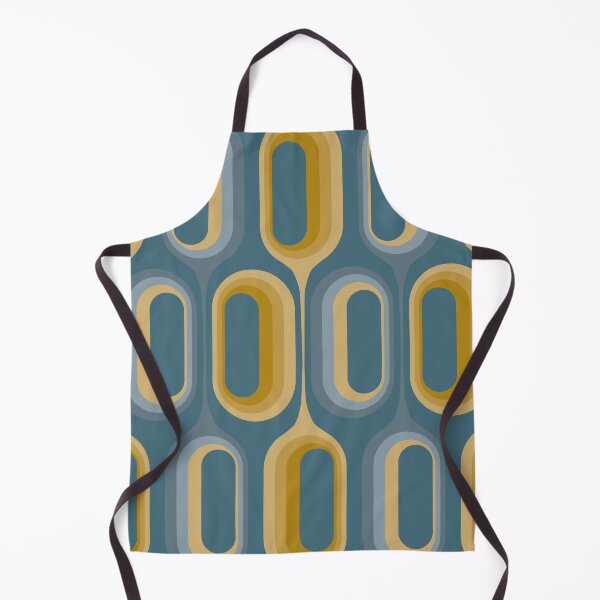 Item preview, Mid Century Modern Retro 70s - Dusty Blue and Mustard Green designed and sold by JMgraphic.