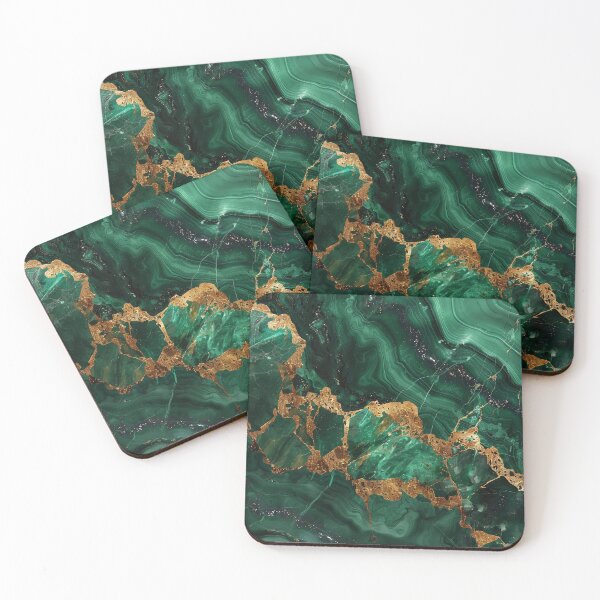 Item preview, Emerald Marble with Gold Veins – Luxurious Green Gold Mineral Aesthetic Art designed and sold by CosmicGlyph.