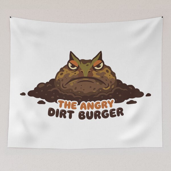 Item preview, The Angry Dirt Burger Funny Pacman Frog Meme designed and sold by Petzzz.