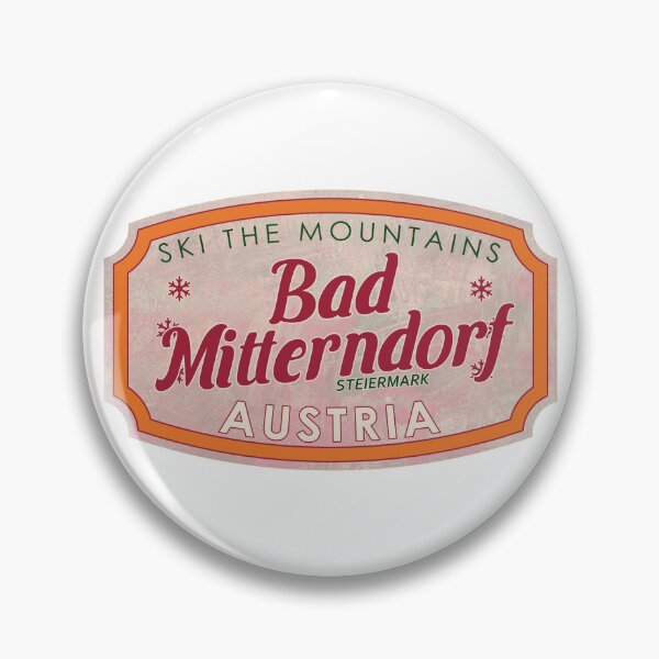Item preview, Bad Mitterndorf, Austria, Steiermark, Ski, textured skiing badge designed and sold by Wanderful-roads.