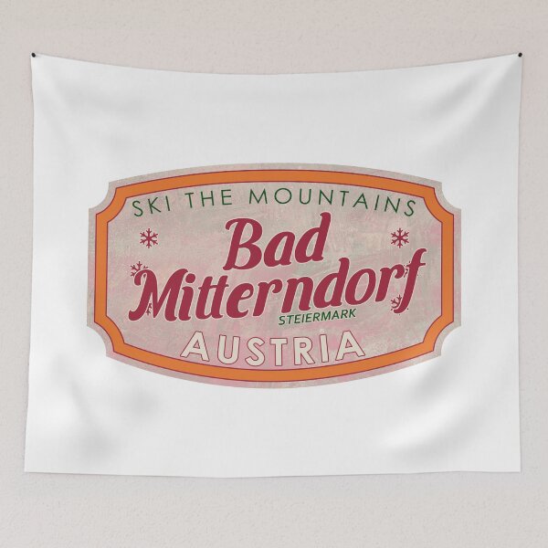 Item preview, Bad Mitterndorf, Austria, Steiermark, Ski, textured skiing badge designed and sold by Wanderful-roads.