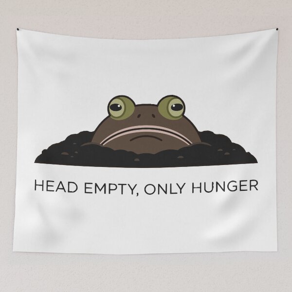 Item preview, Head Empty Only Hunger Pacman Frog Meme designed and sold by Petzzz.