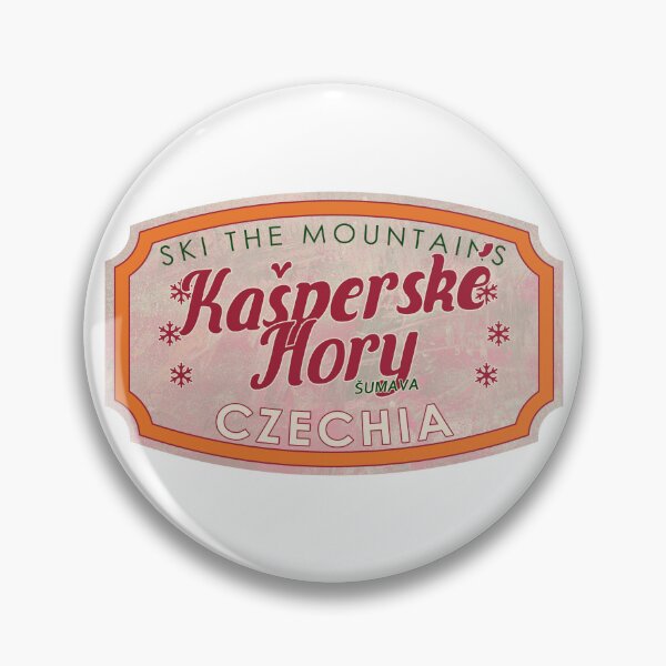 Item preview, Kašperské Hory, Czechia, Šumava, Ski, textured skiing badge designed and sold by Wanderful-roads.