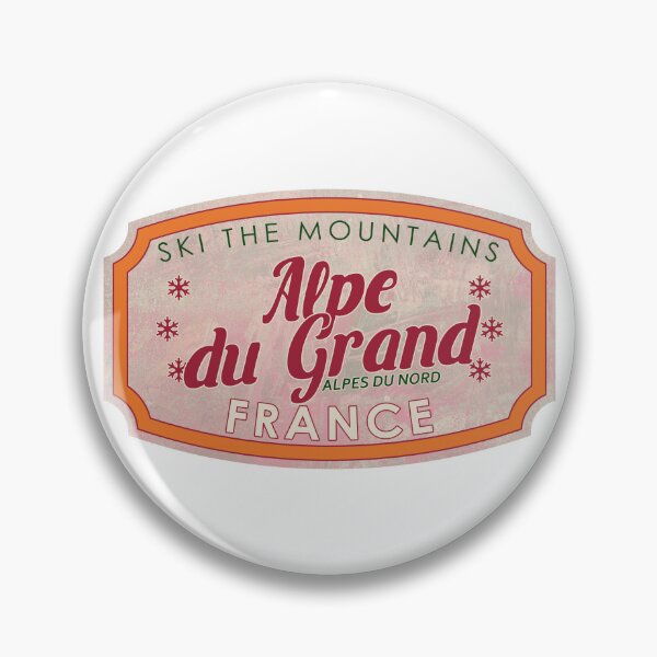 Item preview, Alpe du Grand Serre, France, Alpes du Nord, Ski, textured skiing badge designed and sold by Wanderful-roads.