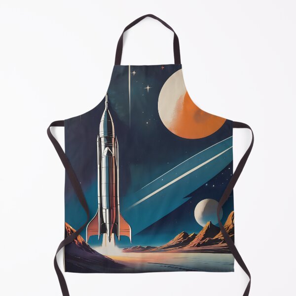 Item preview, Vintage Sci Fi Rocket in Stylized Planet Scene. designed and sold by MissYouONLY.