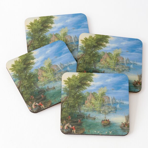 Item preview, River Landscape Jan Brueghel the Elder Classical Art designed and sold by TheSoulOfArt.