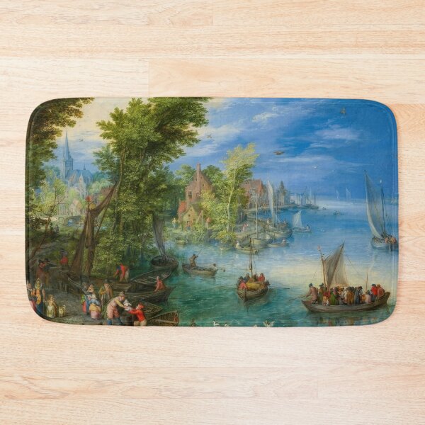 Item preview, River Landscape Jan Brueghel the Elder Classical Art designed and sold by TheSoulOfArt.