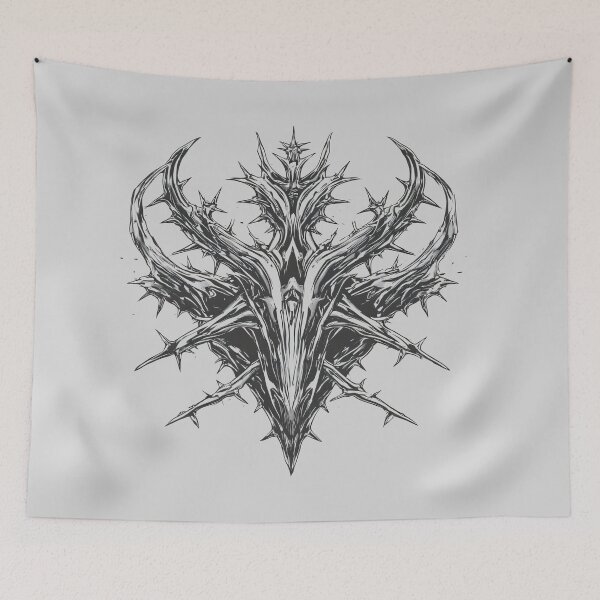 Item preview, Y2K Cyber Tribal Spiked Emblem / Dark Futuristic Gothic Art designed and sold by MorbidDreams.