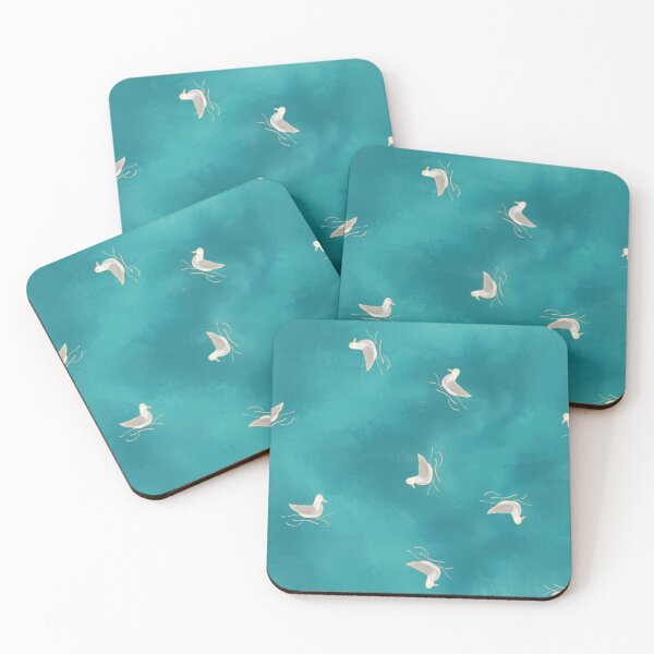Item preview, Mediterranean Seagulls on Turquoise Sea designed and sold by All About Playfulness by Saras Feijoo.