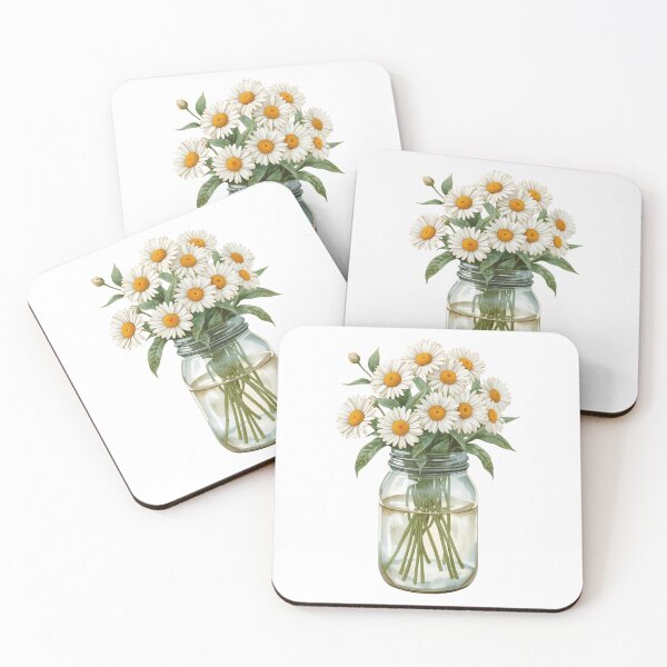 Item preview, Wildflower Daisy Bouquet Mason Jar Aesthetic designed and sold by SOUFIANE1991.