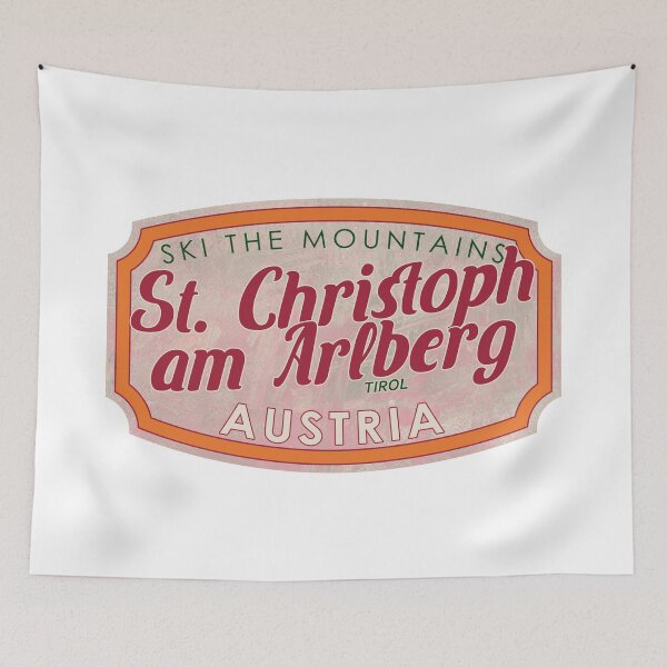 Item preview, St. Christoph am Arlberg, Austria, Tirol, Ski, textured skiing badge designed and sold by Wanderful-roads.