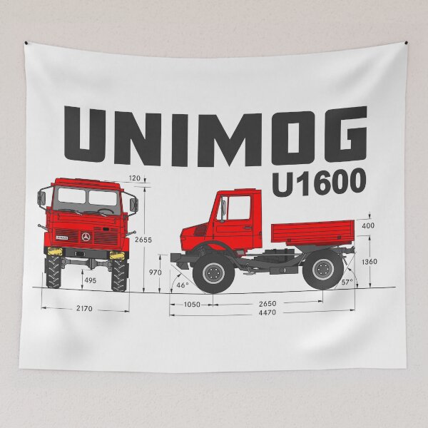 Item preview, Unimog U1600 – Schematic / Technical Illustration (Orange)				 designed and sold by Groenendijk.