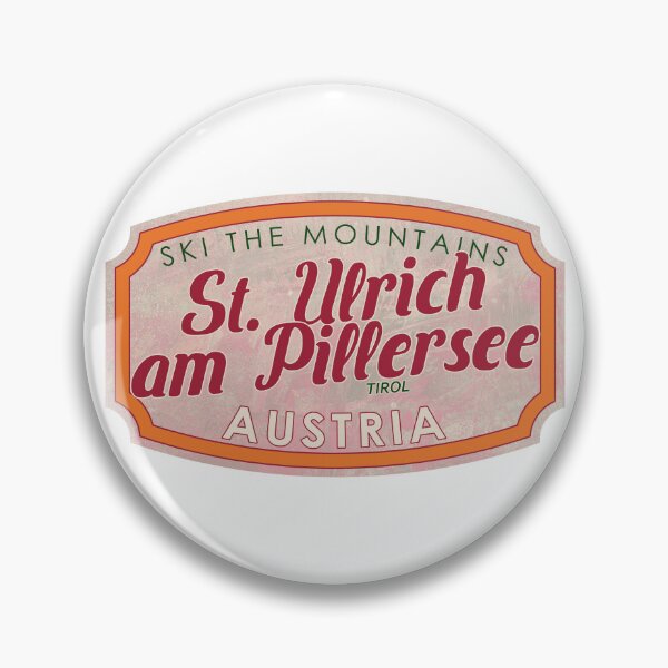 Item preview, St. Ulrich am Pillersee, Austria, Tirol, Ski, textured skiing badge designed and sold by Wanderful-roads.