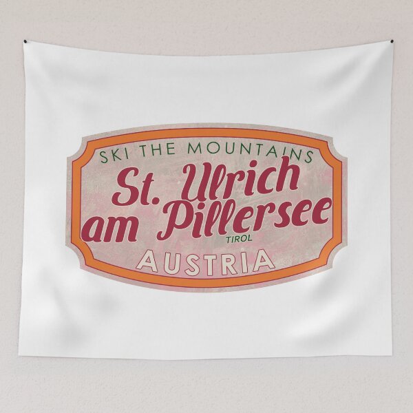 Item preview, St. Ulrich am Pillersee, Austria, Tirol, Ski, textured skiing badge designed and sold by Wanderful-roads.