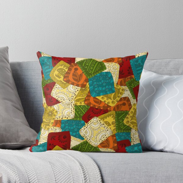 Item preview, Colorful Patchwork Pattern – Folk Textile Quilt Design designed and sold by AlisaArtDecor.