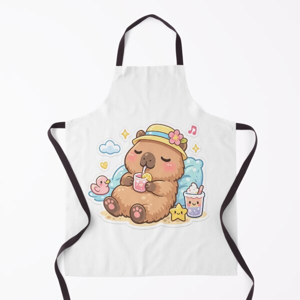 Item preview, Cute Relaxing Capybara Kawaii Sticker – Pastel Aesthetic Chill Capybara Cartoon Illustration designed and sold by ArtWaveStudio8.