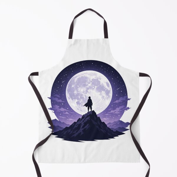 Item preview, "Anime Silhouette Moon Mountain — Night Sky Fantasy Art" designed and sold by otakuwave-art.