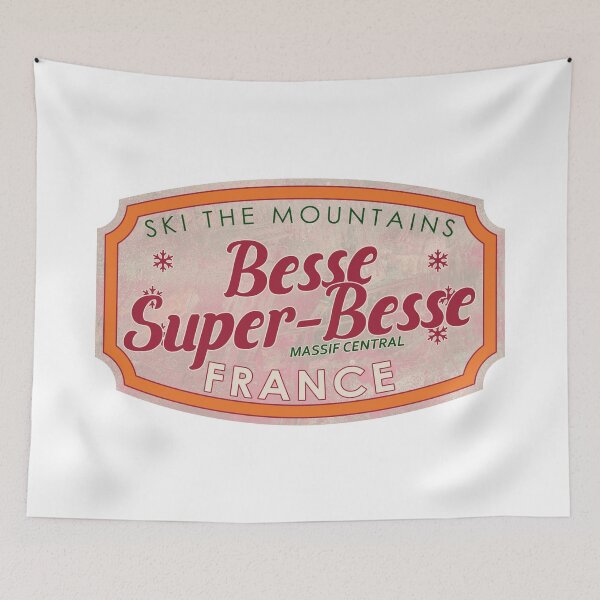 Item preview, Besse Super-Besse, France, Massif Central, Ski, textured skiing badge designed and sold by Wanderful-roads.