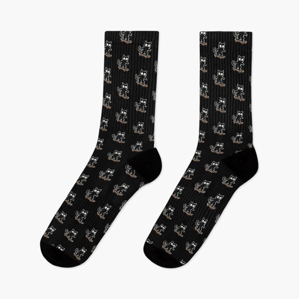 Item preview, Minimal Black Cat Skateboarding – Cute Embroidered Silhouette Cat Skateboard Culture Design designed and sold by ColorSplash123.