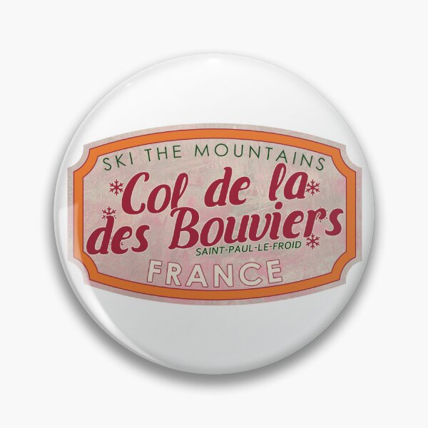 Item preview, Col de la Baraque des Bouviers, France, Saint-Paul-le-Froid, Ski, textured skiing badge designed and sold by Wanderful-roads.