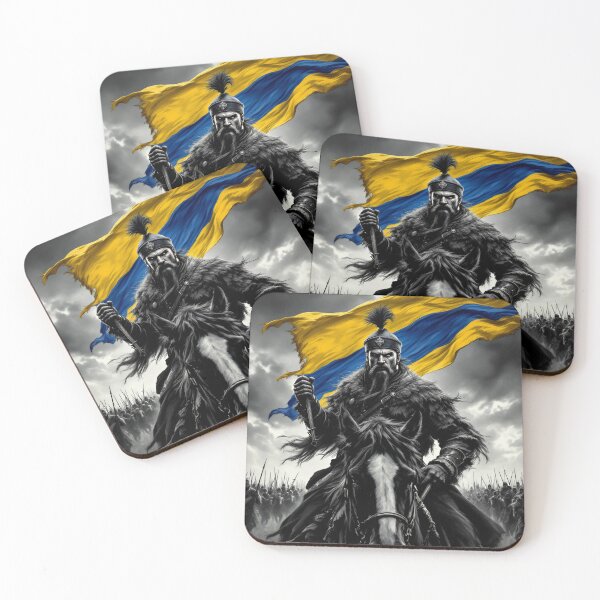Item preview, Fierce Cossack Commander with Ukrainian Flag Charge designed and sold by KozakWarrior.