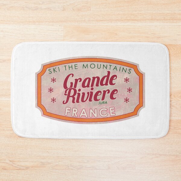 Item preview, Grande-Rivière, France, Jura, Ski, textured skiing badge designed and sold by Wanderful-roads.