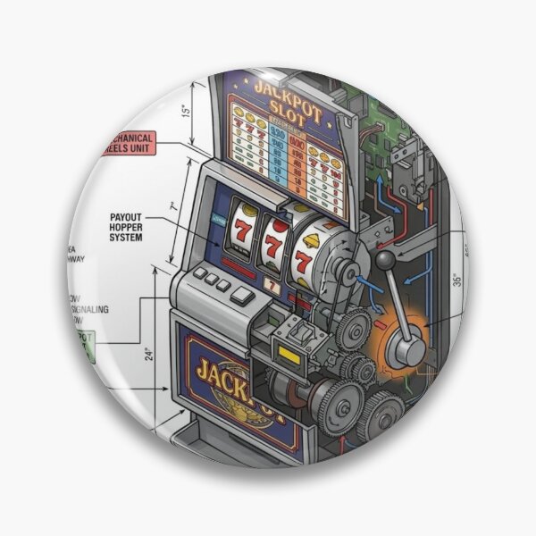 Item preview, Casino Jackpot Slots Machine - Isometric Technical Engineering Drawing designed and sold by Rhu Creations.