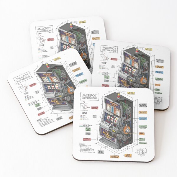Item preview, Casino Jackpot Slots Machine - Isometric Technical Engineering Drawing designed and sold by Rhu Creations.