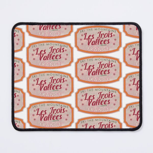 Item preview, Les Trois Vallées, France, Savoie, Ski, textured skiing badge designed and sold by Wanderful-roads.