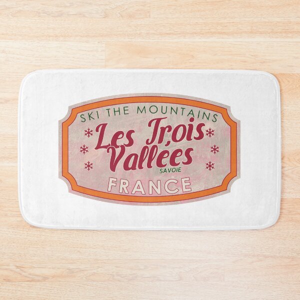Item preview, Les Trois Vallées, France, Savoie, Ski, textured skiing badge designed and sold by Wanderful-roads.