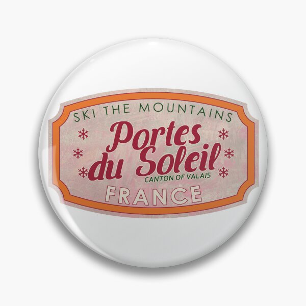 Item preview, Portes du Soleil, France, Canton of Valais, Ski, textured skiing badge designed and sold by Wanderful-roads.