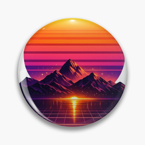 Item preview, Retro Synthwave Sunset Mountain – 80s Vaporwave Retro Vintage Aesthetic designed and sold by ArtWaveStudio8.