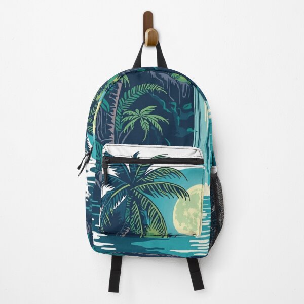 Item preview, Moonlit Waterfall in Tropical Jungle – Glowing Nature T-Shirt Design designed and sold by Mitaudesign.