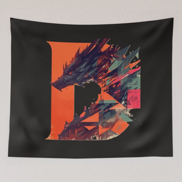 Item preview, D for Dragon– Geometric Fantasy Dragon Typography designed and sold by V--I--R.