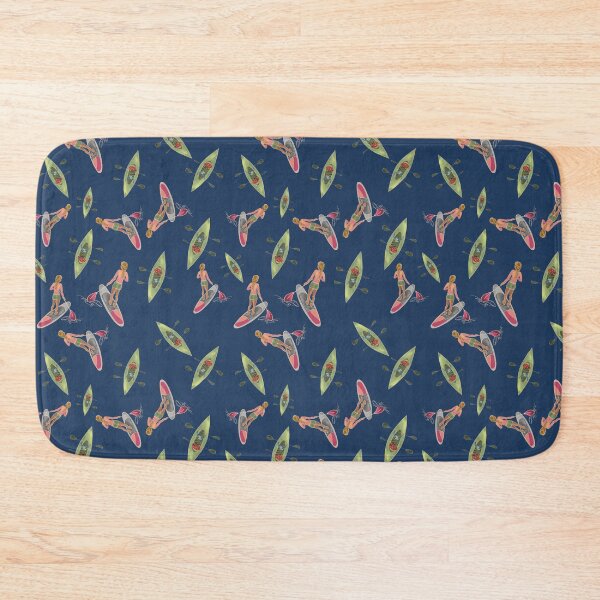 Item preview, Mediterranean Paddleboarders & Kayaks on Dark Blue designed and sold by All About Playfulness by Saras Feijoo.