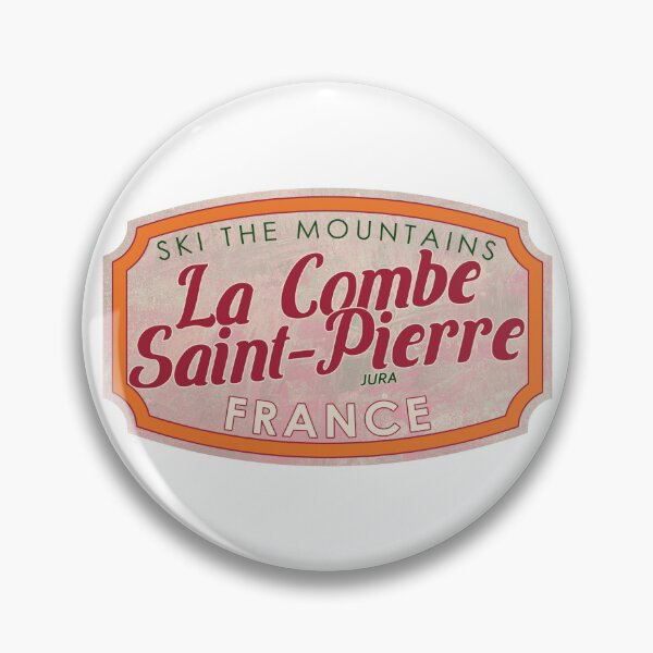 Item preview, La Combe Saint-Pierre, France, Jura, Ski, textured skiing badge designed and sold by Wanderful-roads.