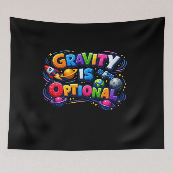 Item preview, Gravity Is Optional - Floating Space Typography Design designed and sold by MKreative Studio.